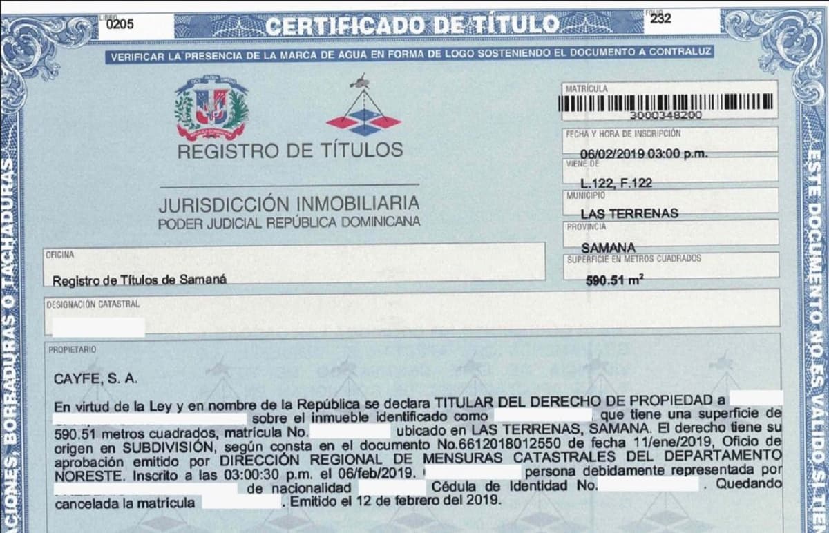 certificado propiedad